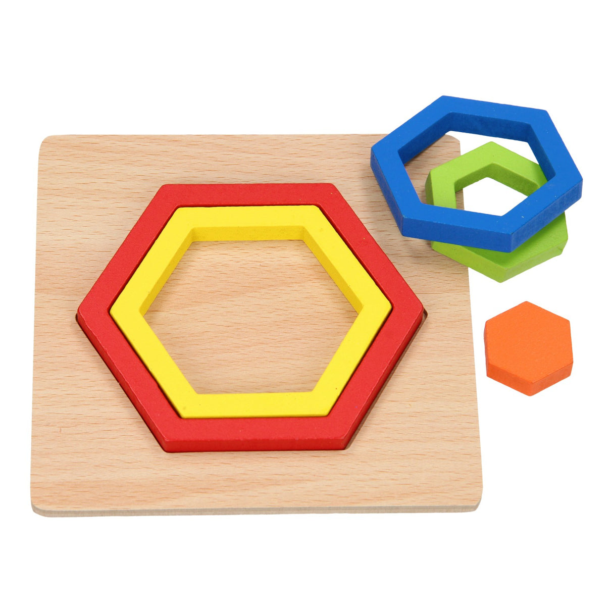 Formpuzzle aus Holz - Sechseck