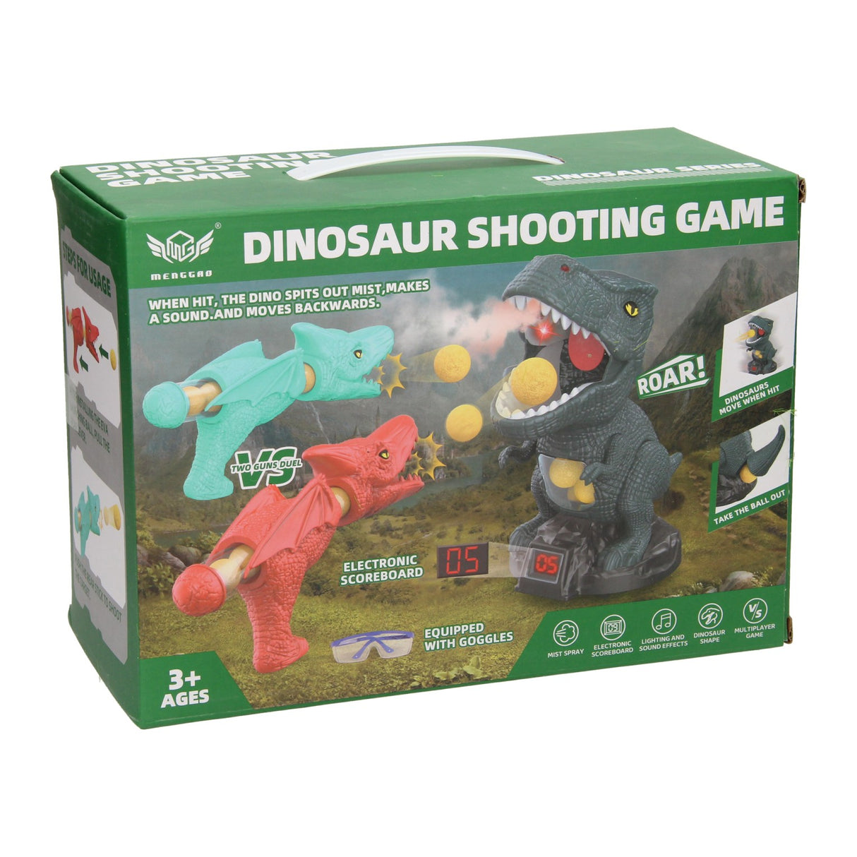 Ballschütze bewegt Dino-Ziel