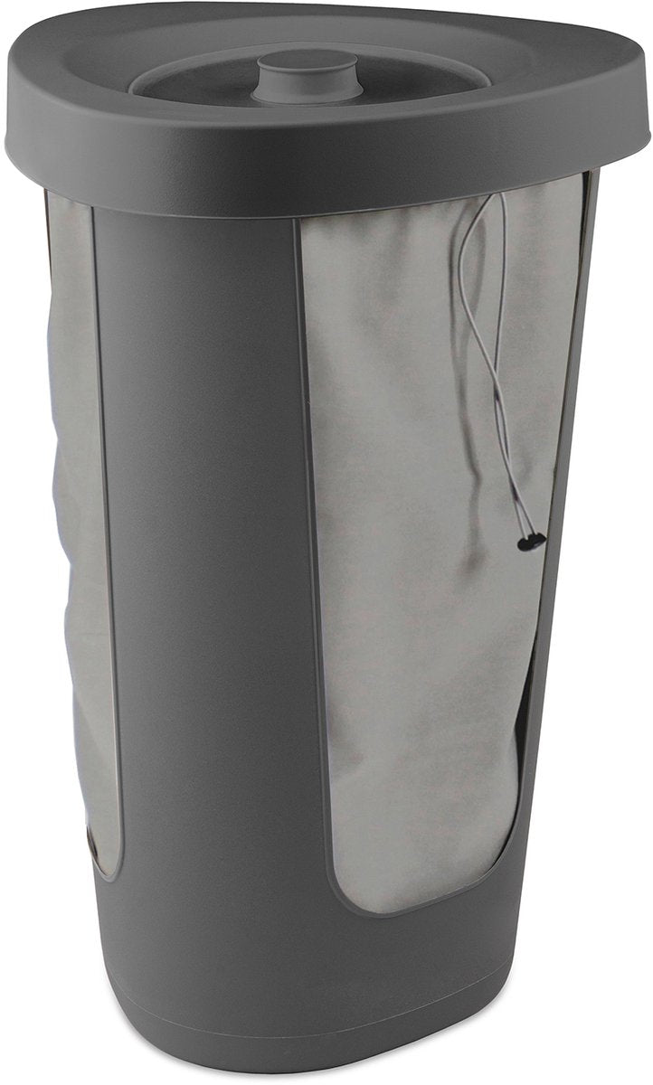 Rotho Fabu Pfandflaschenkasten -50 Liter - inkl. 2 waschbare Innentaschen - leicht zu transportieren - Anthrazit