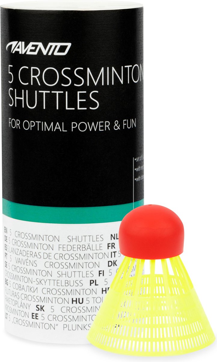 Avento 5 crossminton shuttles - fluorgeel rood