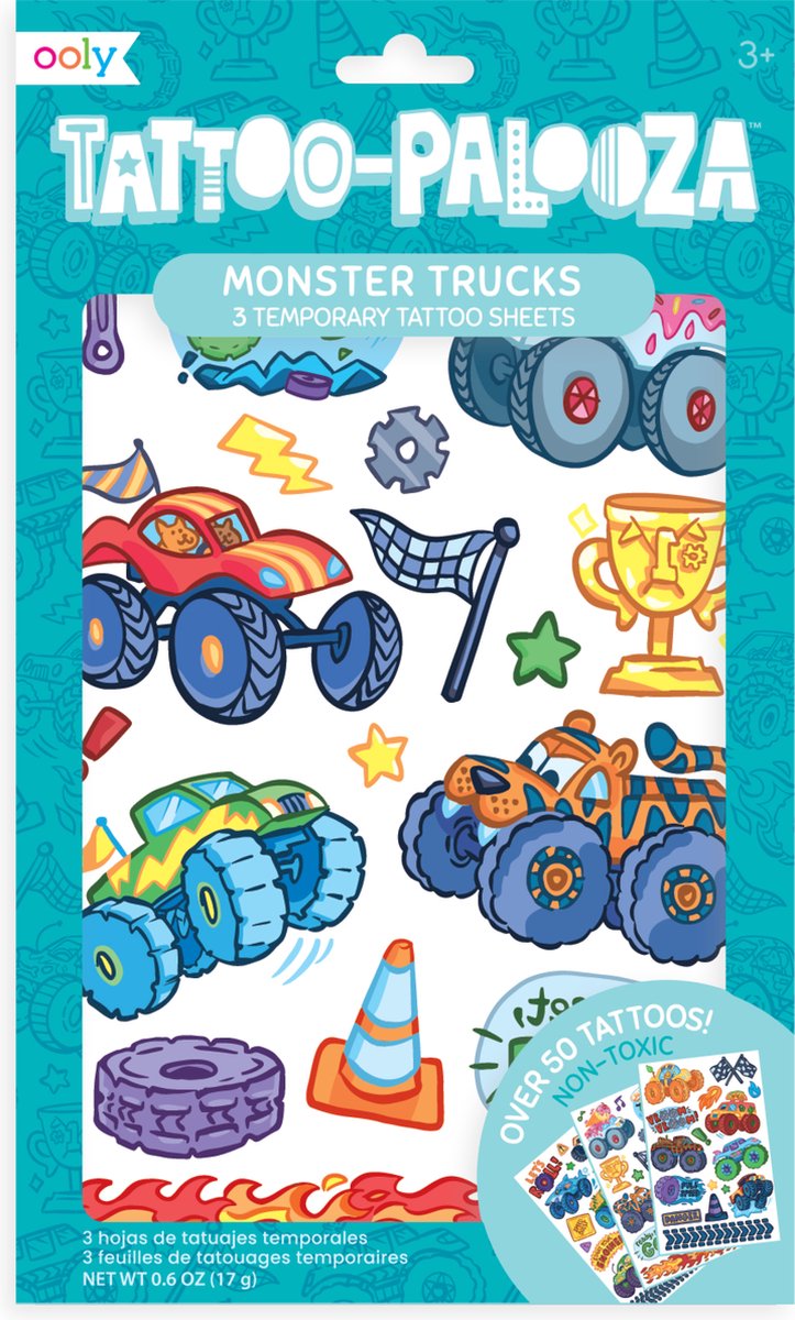 Ooly – Tattoo Palooza – temporäre Tattoos – Monstertrucks