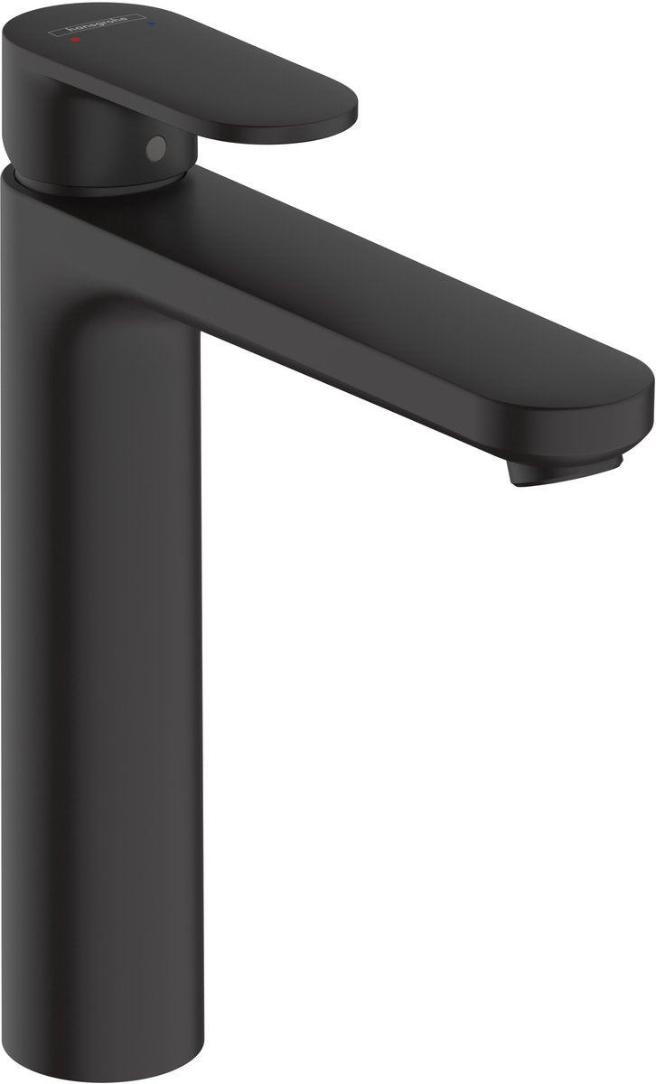 Hansgrohe Lackmischung – Waschtisch-Mischbatterie – Einhebelbedienung – mit Ablaufgarnitur – Größe 190 mm – mattschwarz