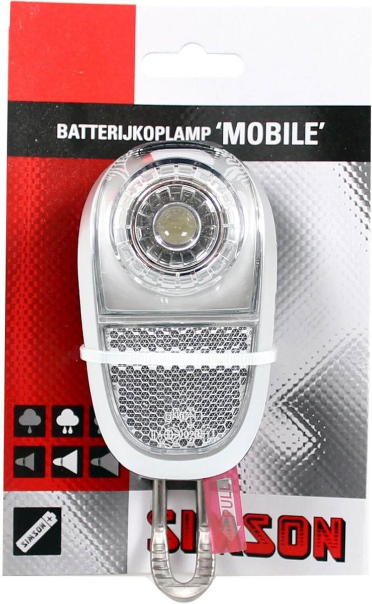 Simson Front Fork Scheinwerfer LED schwarz inkl. Batterien auf der Karte
