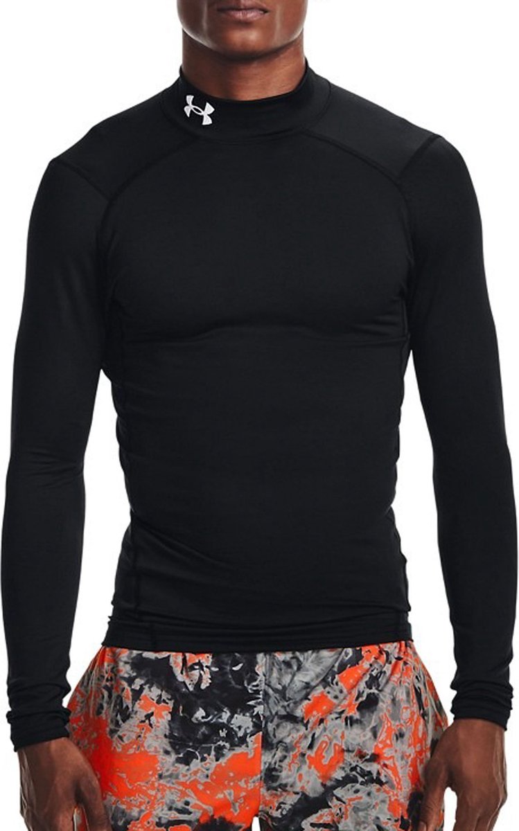 Under armour ua cg armour compressie mock heren thermoshirt - zwart - maat s