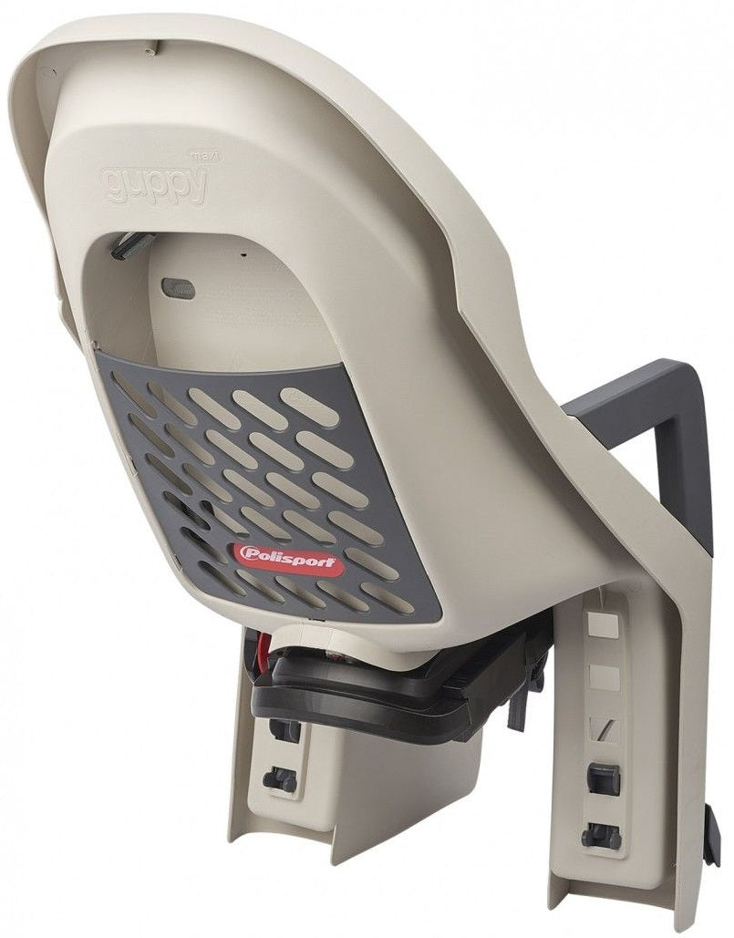 Polisport Kindersitz hinter Guppy Maxi+ mit Trägerbestätigung (CFS) Creme grau