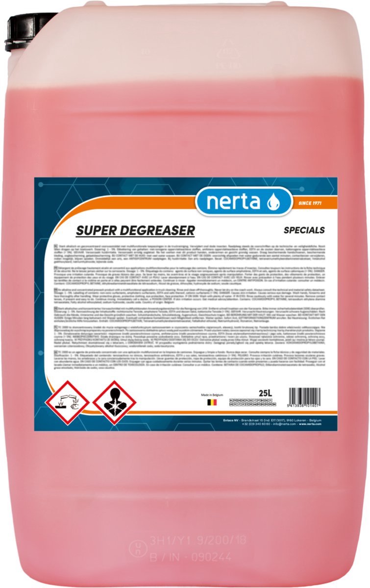 Nerta Super-Entfetter – Entfetter Auto – Fettentferner – Ölentferner – Anlaufreiniger – 5 Liter