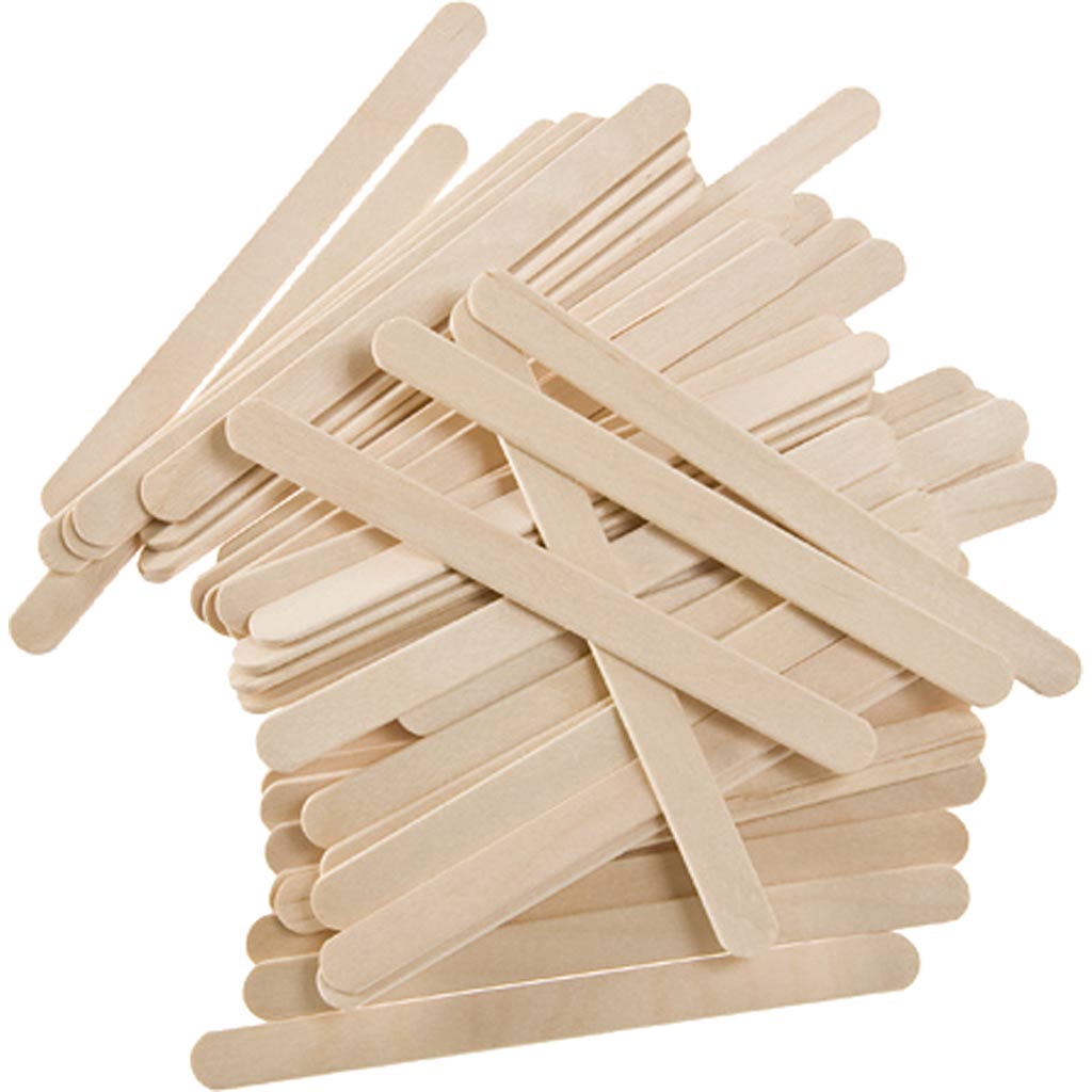 Creativ Company Eisstiele, L: 11,4 cm, B: 10 mm, natur, 6400 g, 5000 Stück 1 Karton