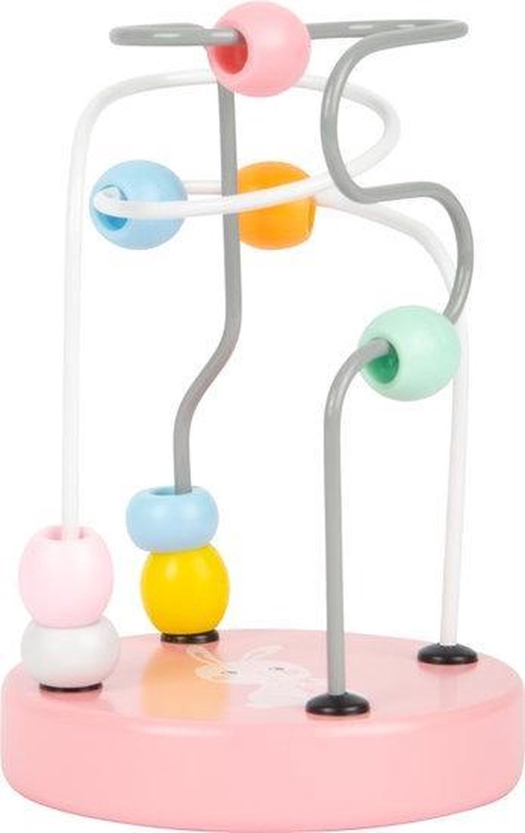 Small Foot Pastell Hase Perlenspirale - Holzspielzeug ab 1 Jahr