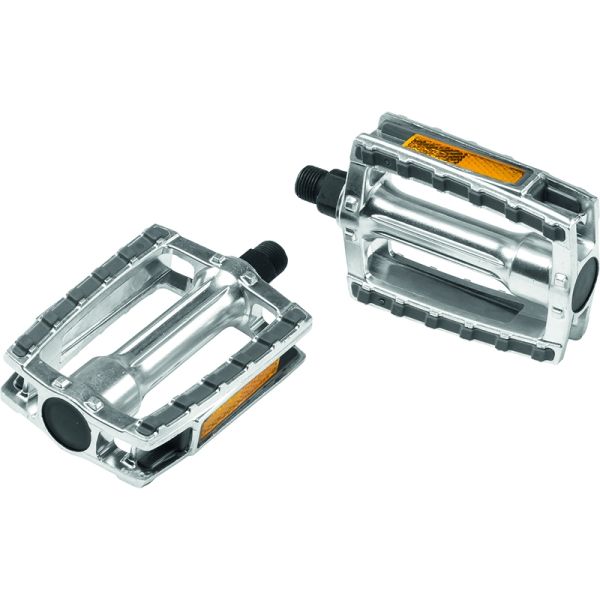 Pedal -Set Ergotec 658 9 16 mit Reflektor - Silbergrau
