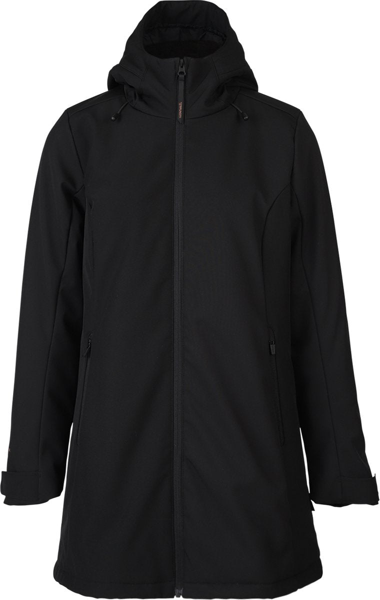 Brunotti melle dames long softshell jas - zwart - s
