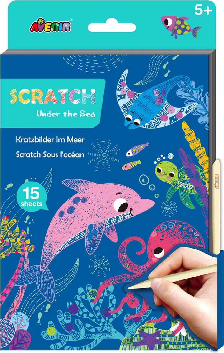 Avenir Rubbelbuch A5 – Meeresleben – 15 Seiten – kreatives Spielen – 5+
