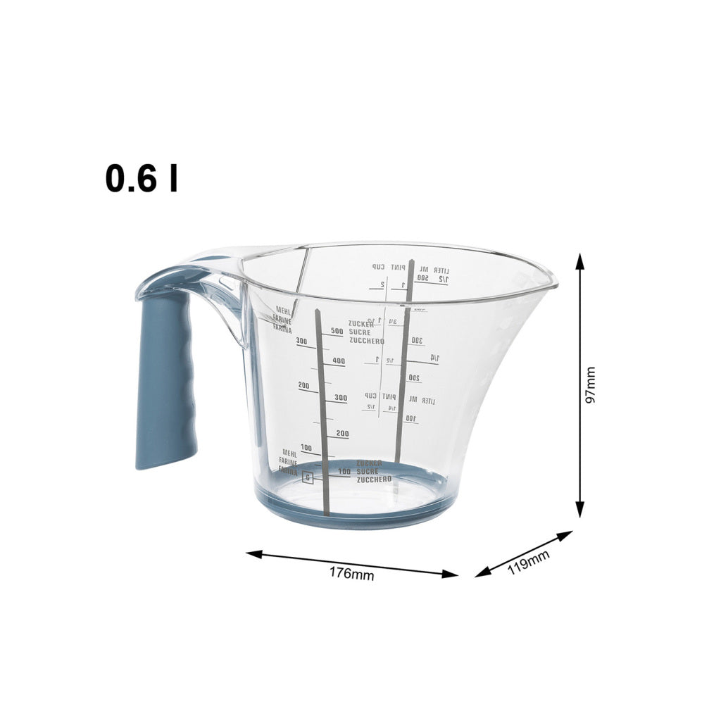 Rotho Loft Messbecher 0,6l Horizontblau Weiß