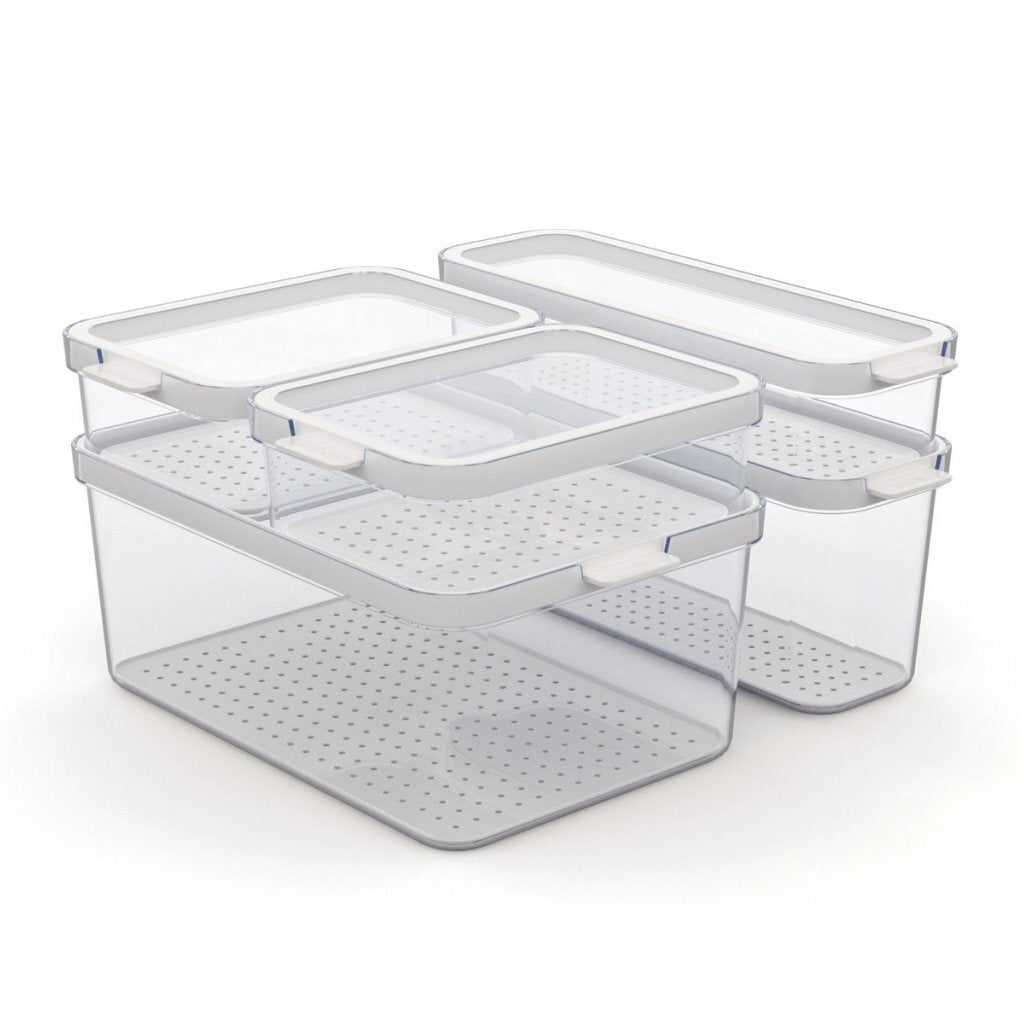 Rotho Cauma Set Kühlschrank Organizer 4,65l + 2l + 1,15l + 2x 1,2l transparent