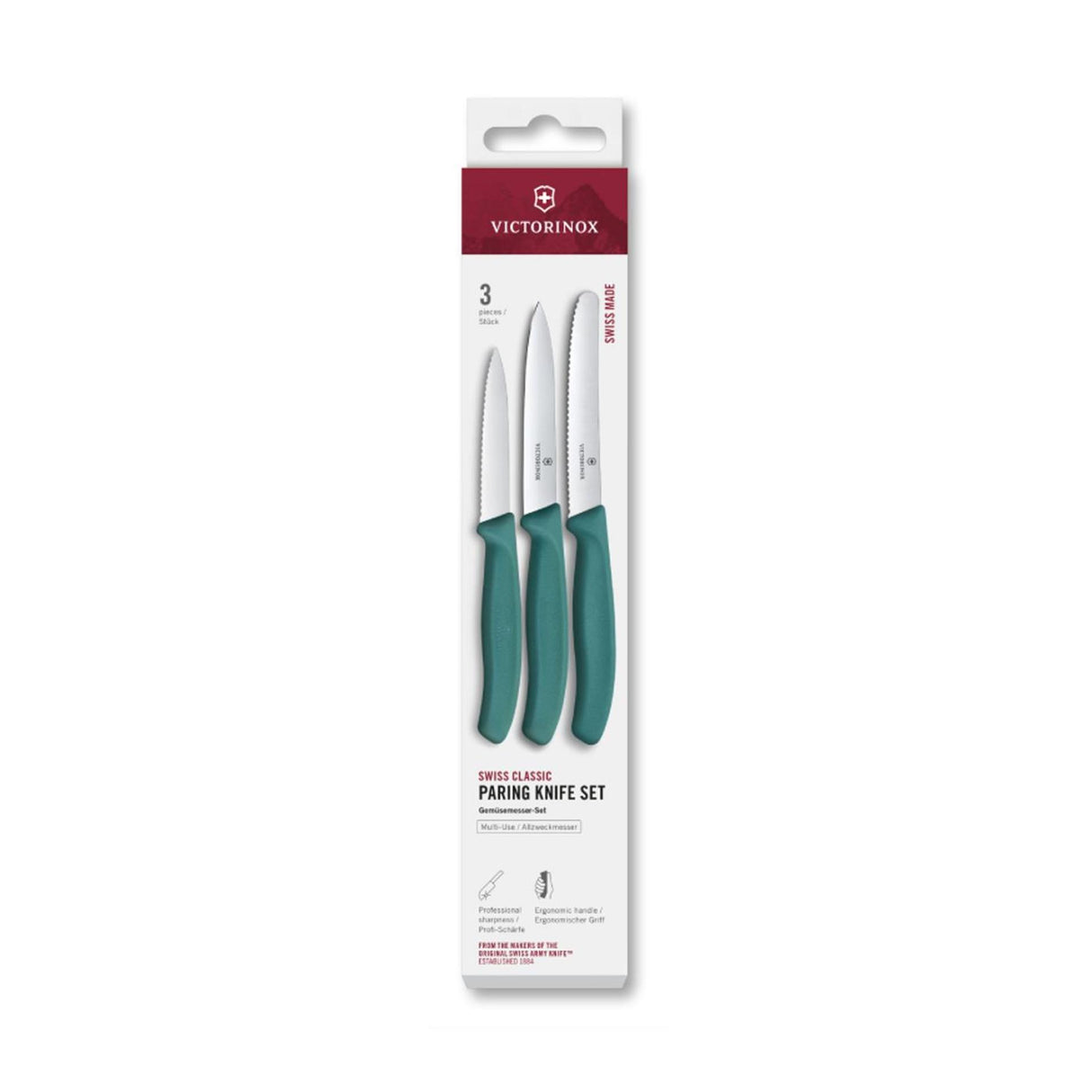 Victorinox Schälmesserset 3-teilig grün