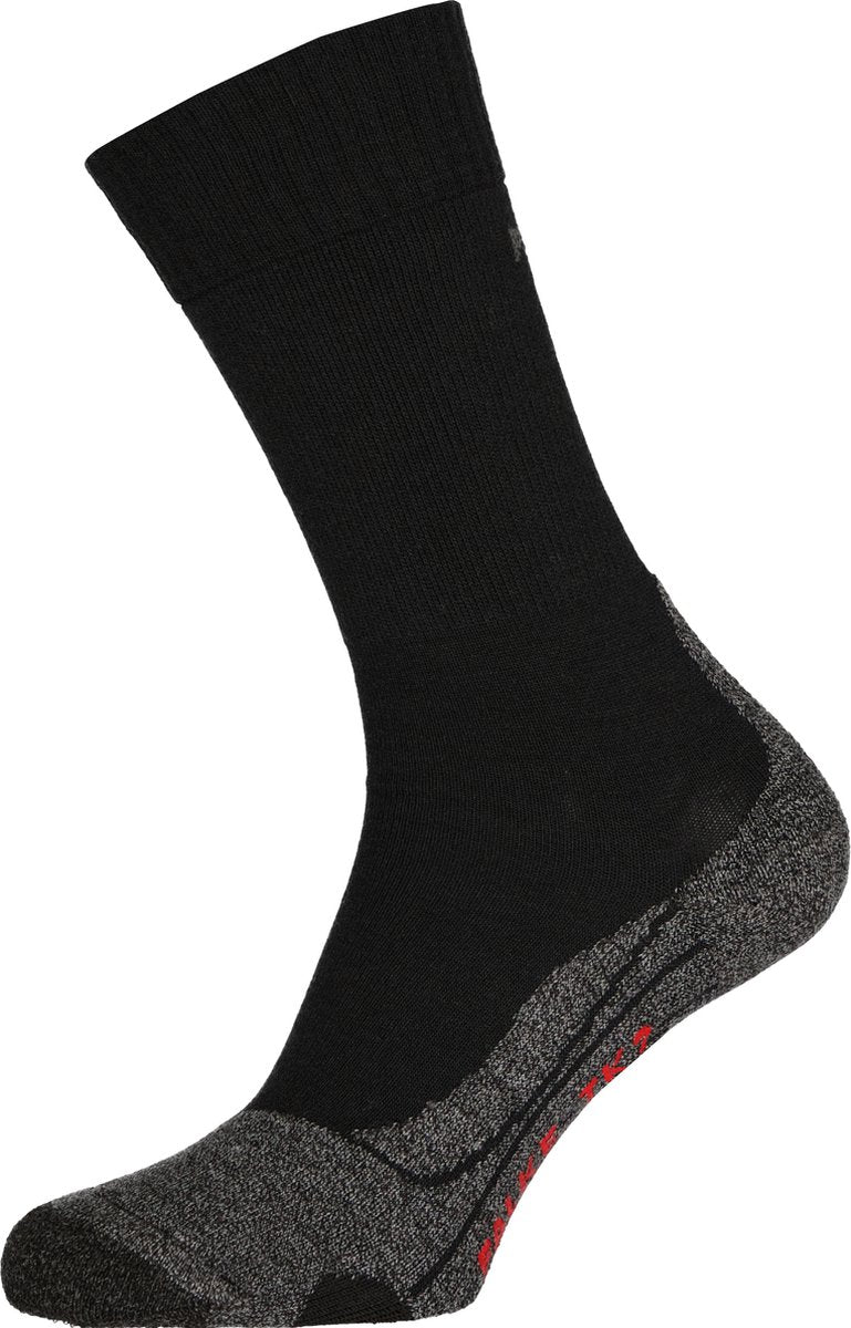 Falke TK2 Anti-Blister Wandersocken aus dickem Woll-Funktionsmaterial Herren Schwarz - Größe 44-45