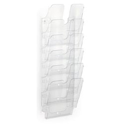 Markenloser Sans-Marque-Prospekthalter, langlebig, Flexiplus, A4, transparent, 6 Fächer
