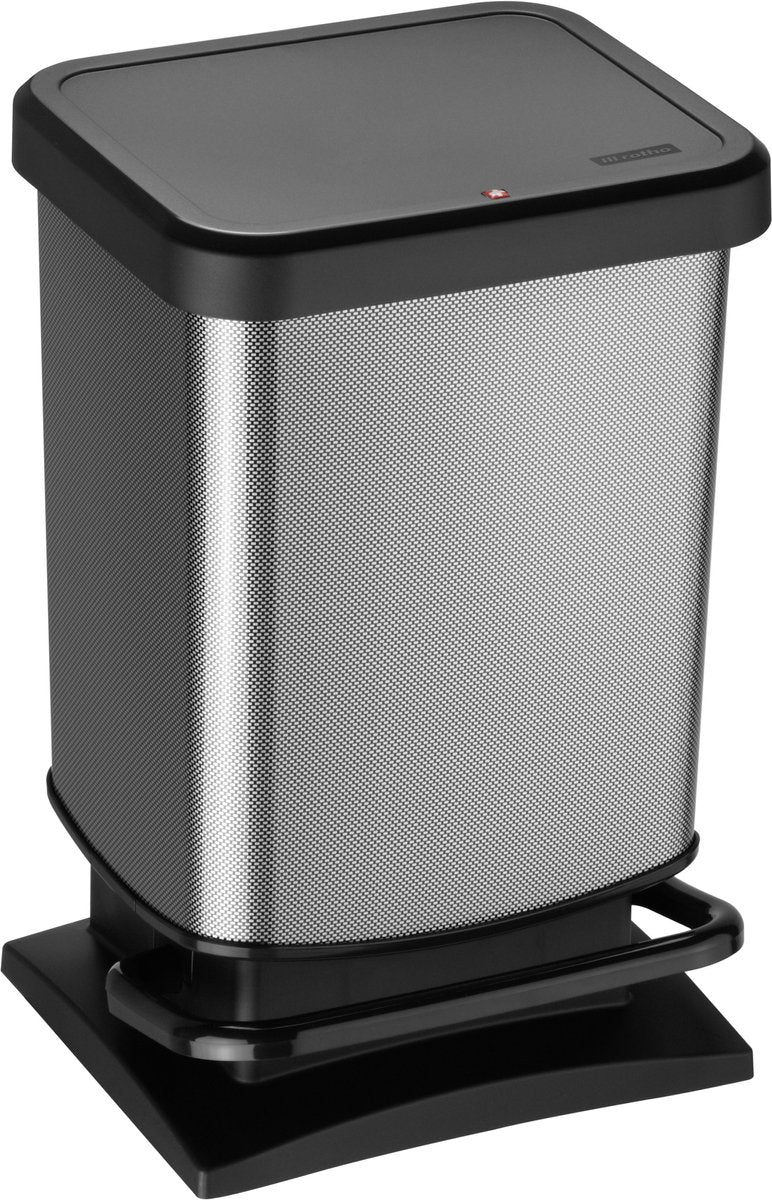 Rotho Paso Treteimer – Abfalleimer 20 l – BPA-frei – dunkelsilbermetallic