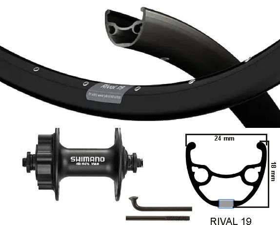 KGS Vorderrad 28 Zoll (622) Disc 6-Loch Ausfallende Felge Speichen schwarz