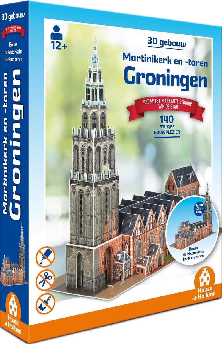 Tucker's fun factory martinikerk en - toren groningen - 3d gebouw (140 stukjes) -