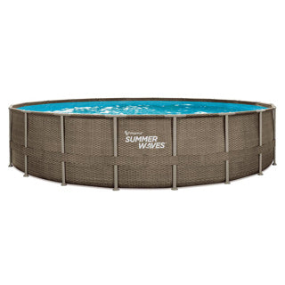 Sommerwellen-Schwimmbecken Elite-Rahmen 610 x 122 cm dunkles Dreifachkorbgeflecht + Filterpumpe