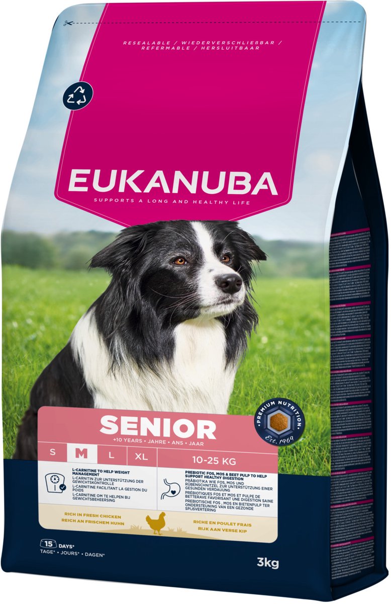 Eukanuba Senior Huhn mittlerer Rasse – Hundefutter – 3 kg