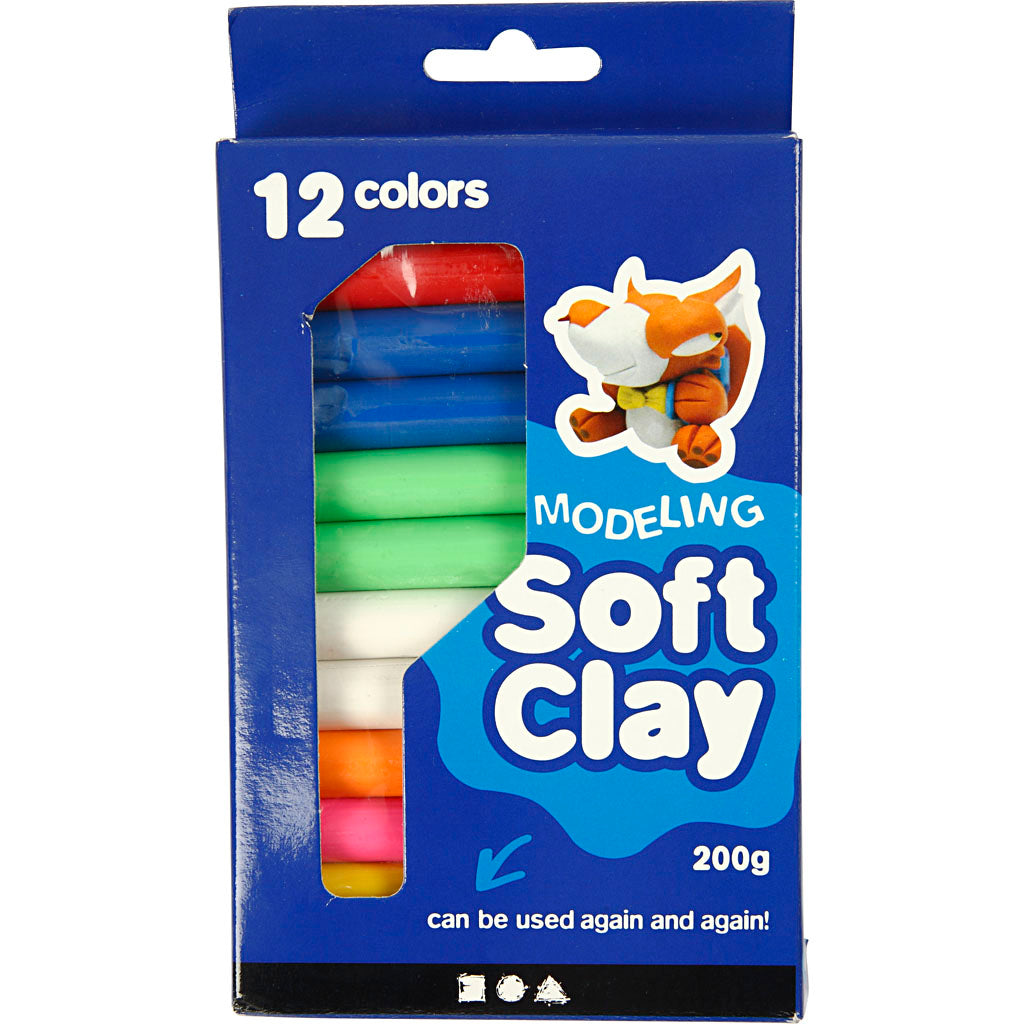 Creativ Company Soft-Ton-Set mit verschiedenen Farben, 200gr.