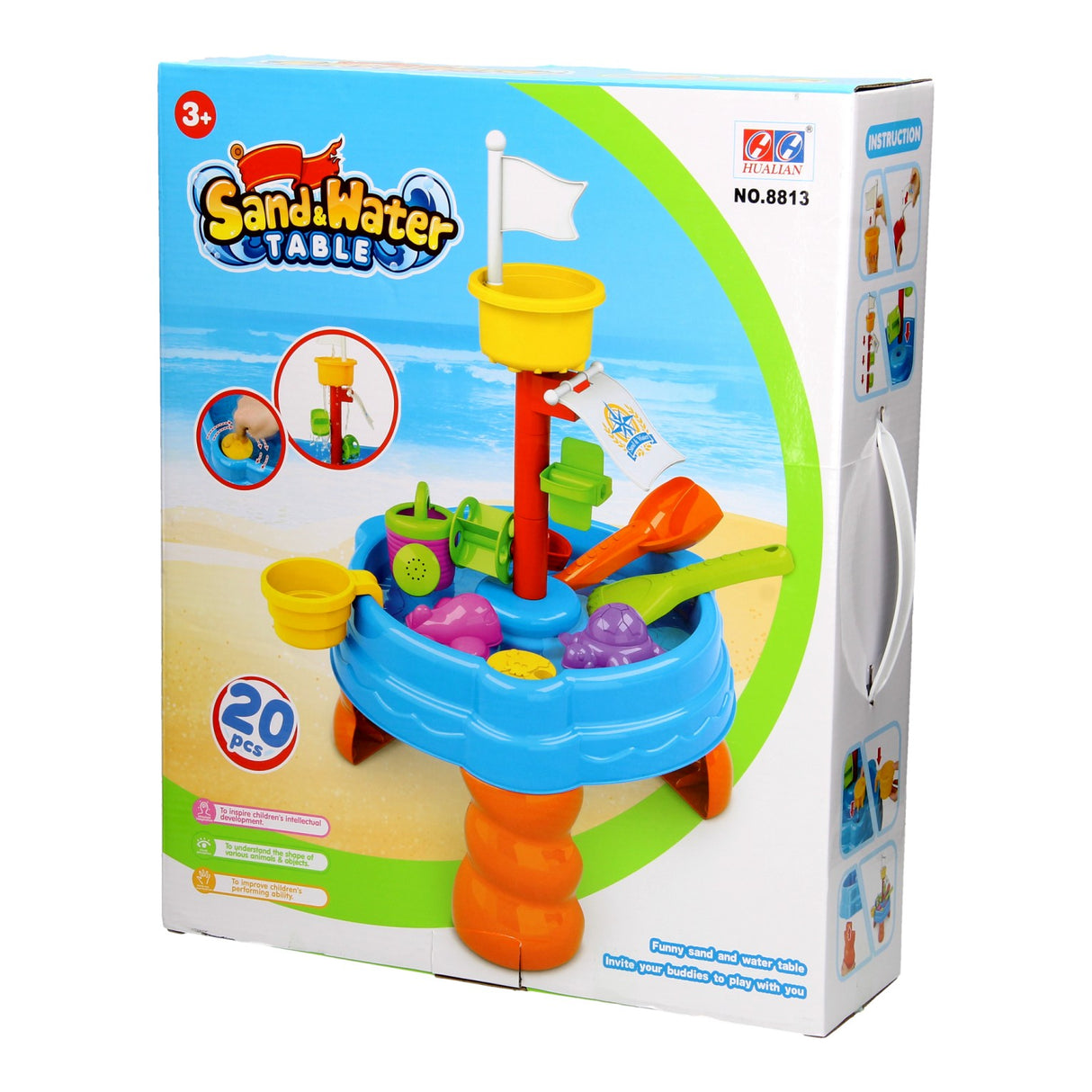 Sand- und Wassertisch mit Turm, 20-tlg.