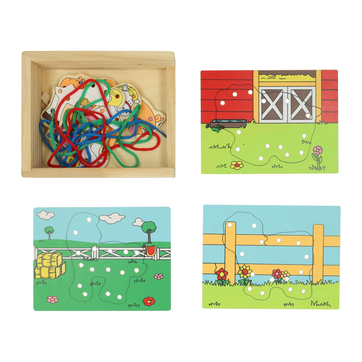 Holzpuzzle Bauernhof, 4er-Set