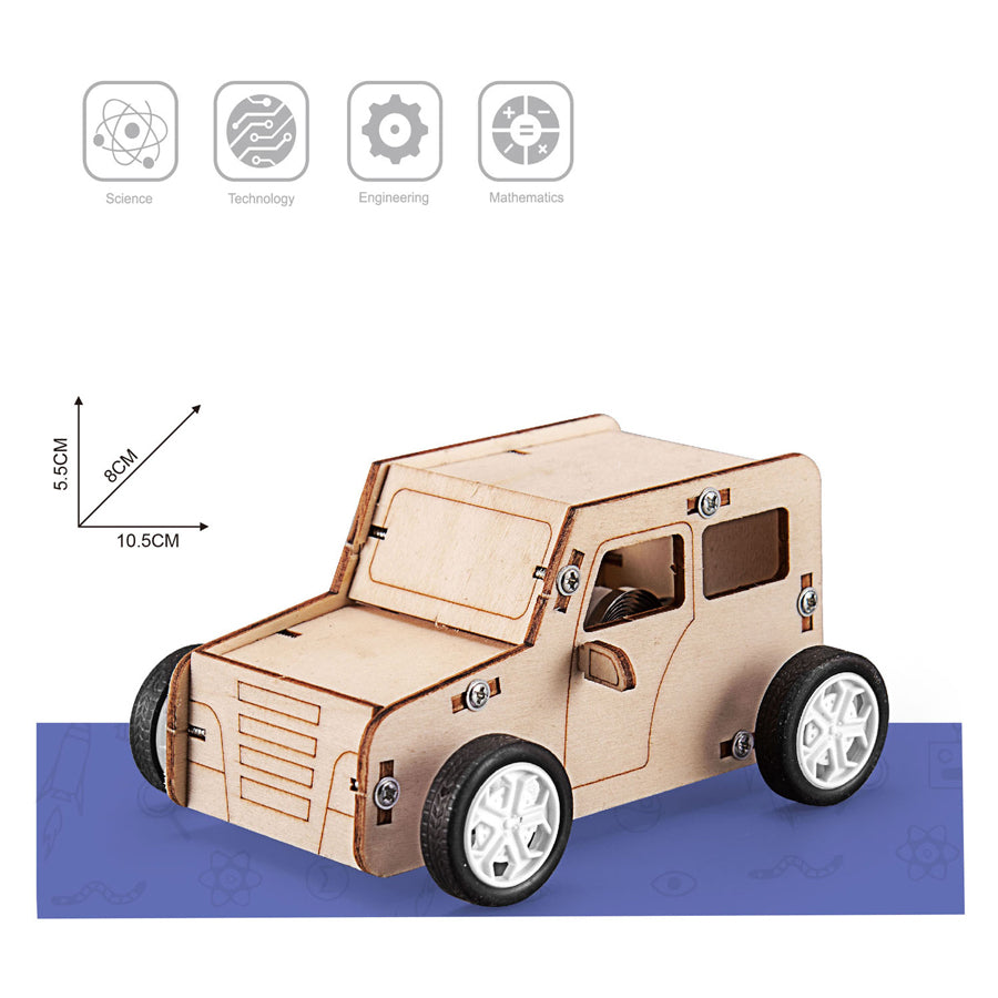 Zugseilauto aus Holzbausatz