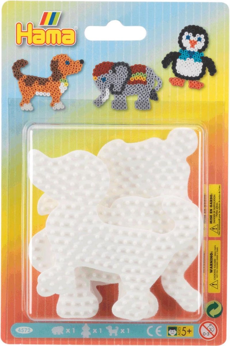 Hama Iron Perlenplatten - Elefant, Pinguin, Hund