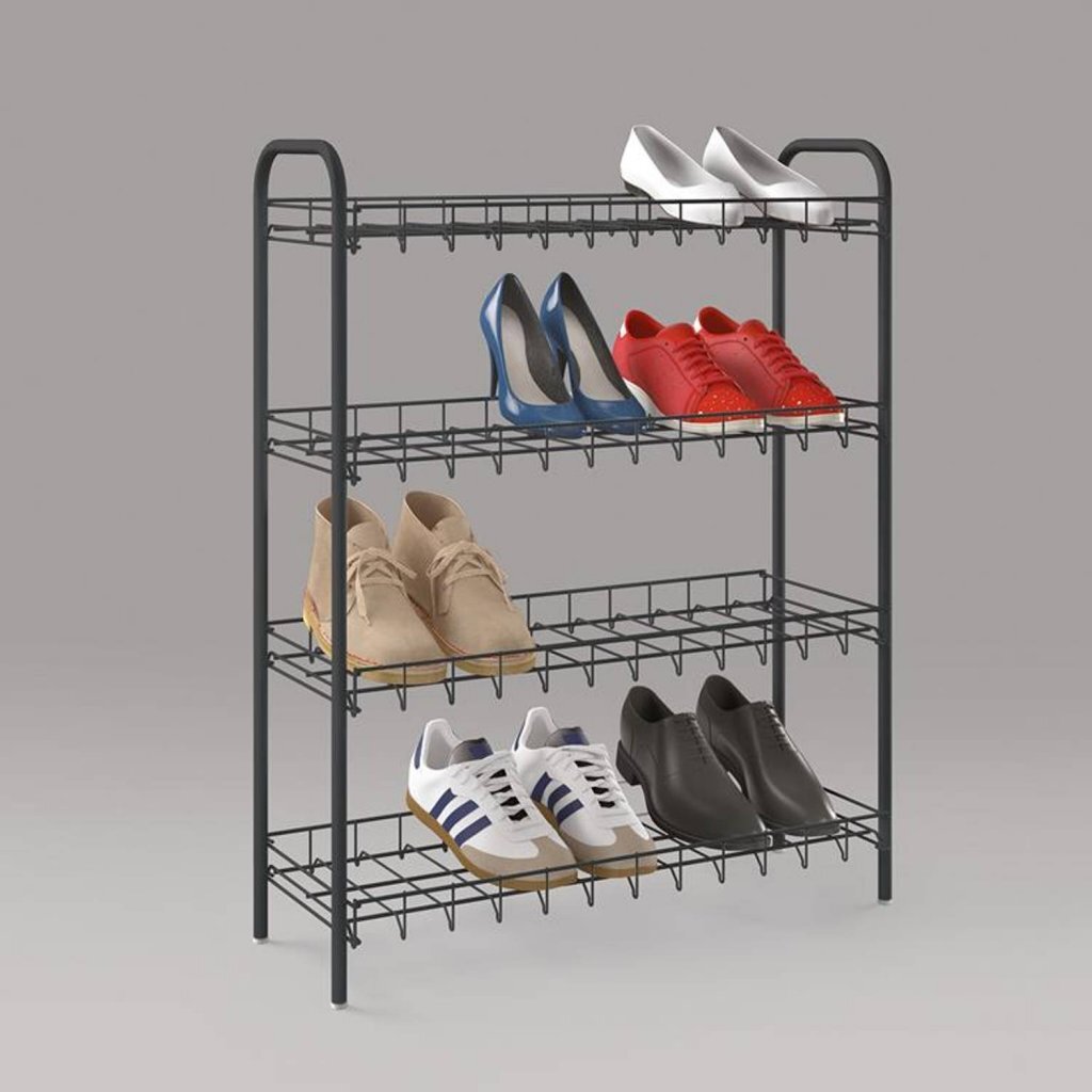 Metaltex Schuhrock 4 Racks 64x23x80,5 cm Schwarz