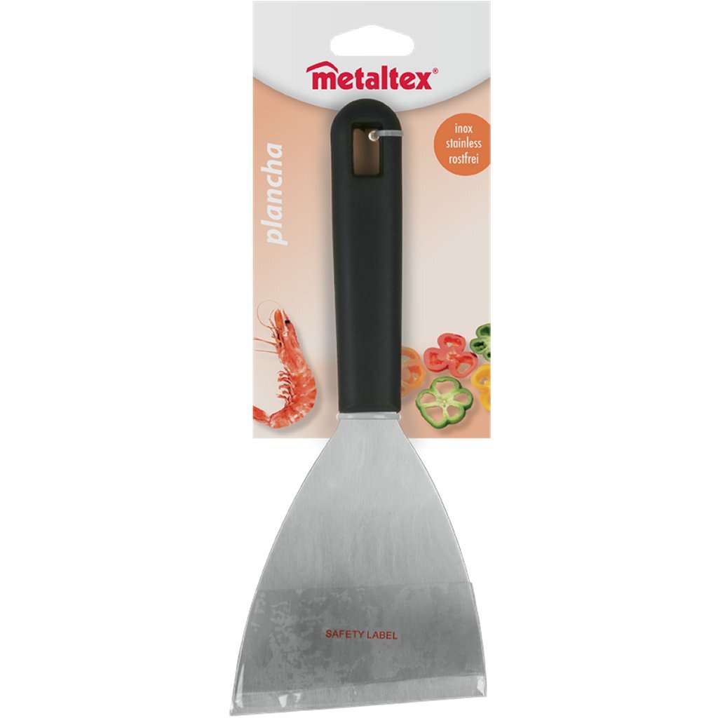 Metaltex Plancha-Grillspatel 23,8 x 10 cm, schwarzer Edelstahl