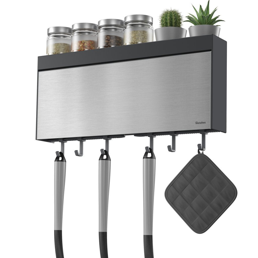 Metaltex Küchenhelfer Tango Küchenrollenhalter mit Schneidehilfe 38x6x17 cm Edelstahl grau