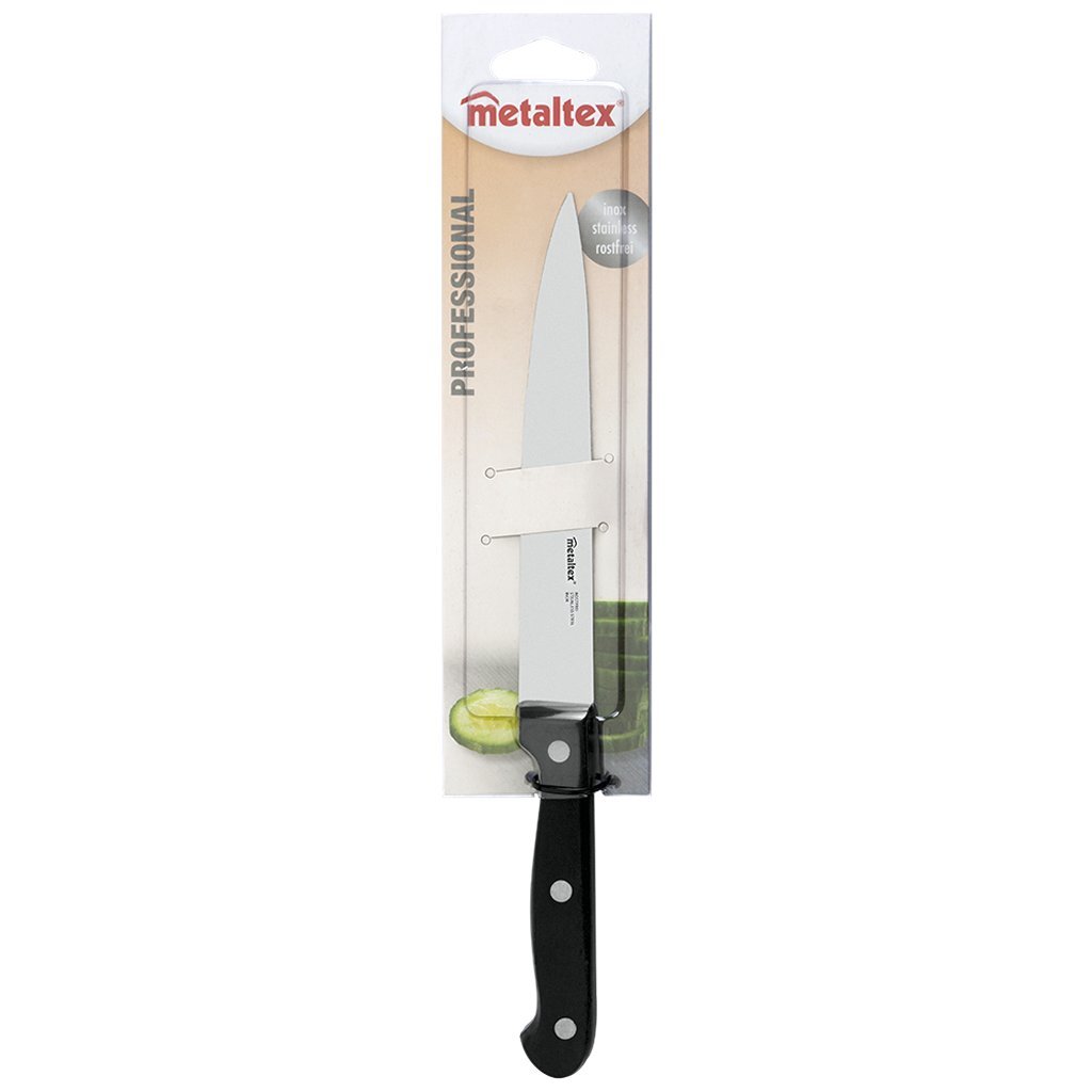 Metaltex professionelles Universal-Kochmesser 28 cm aus schwarzem Edelstahl