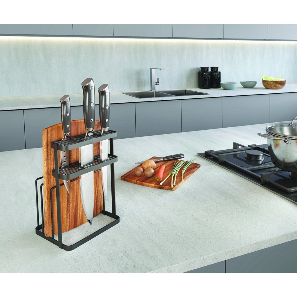 Metaltex Tokyo Line Ständer für Messer und Schneidebretter 16x12x22 cm schwarz