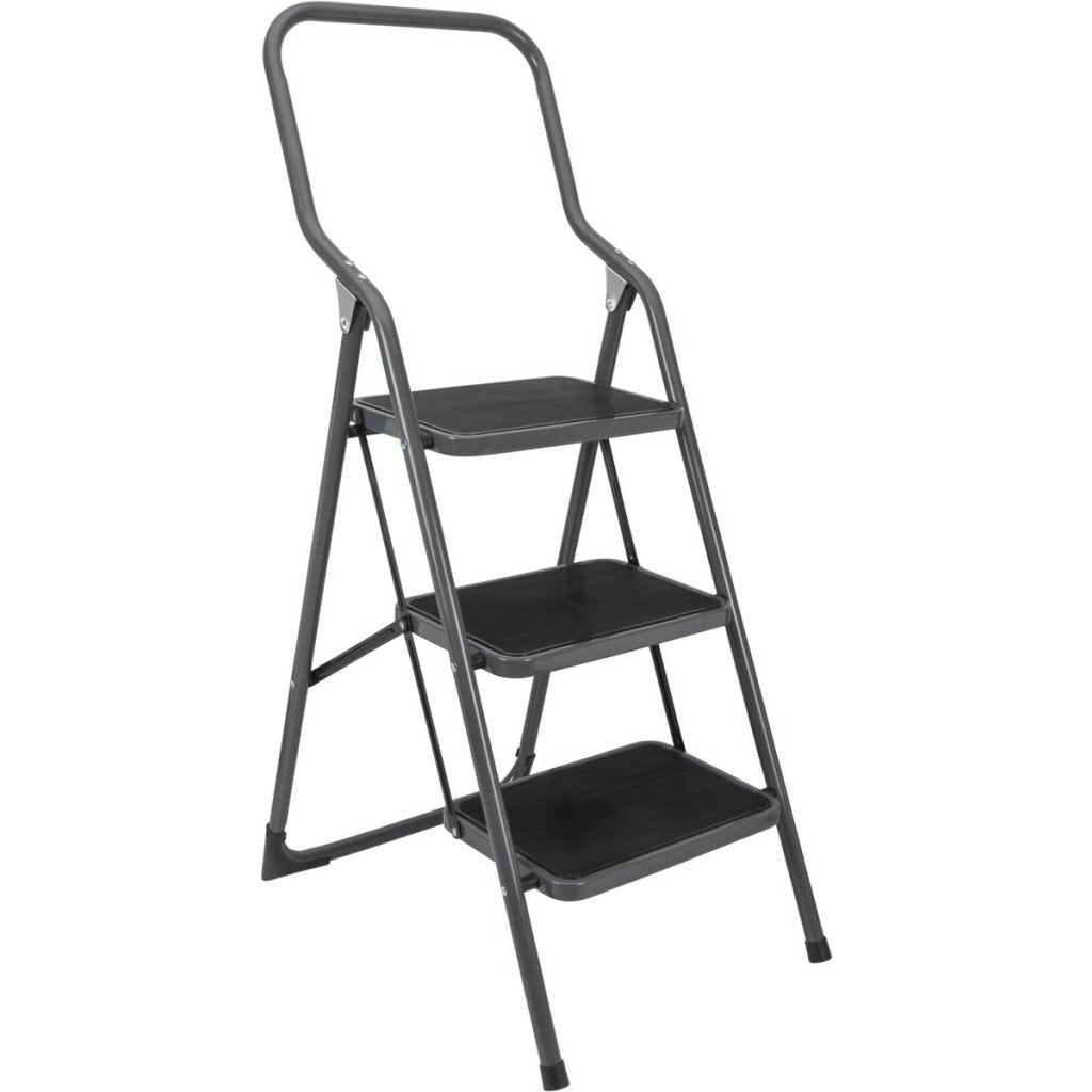 Metaltex Haushaltsleiter Kappa 3 46x62x136 cm Edelstahl grau schwarz