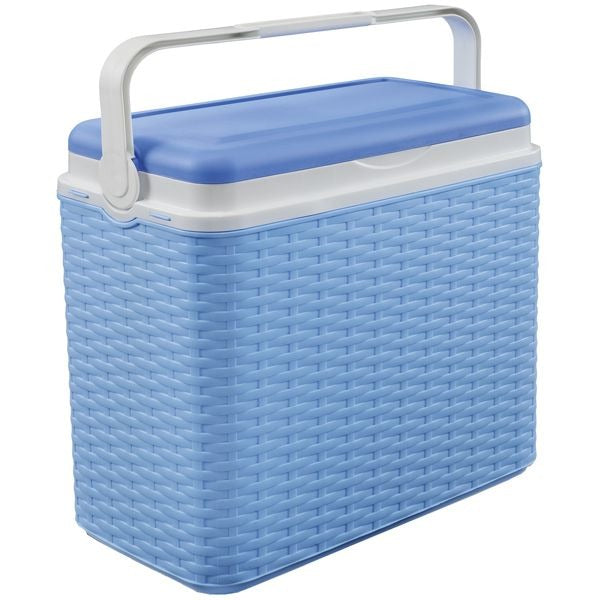 Basic Kühlbox Rattan blau 24l