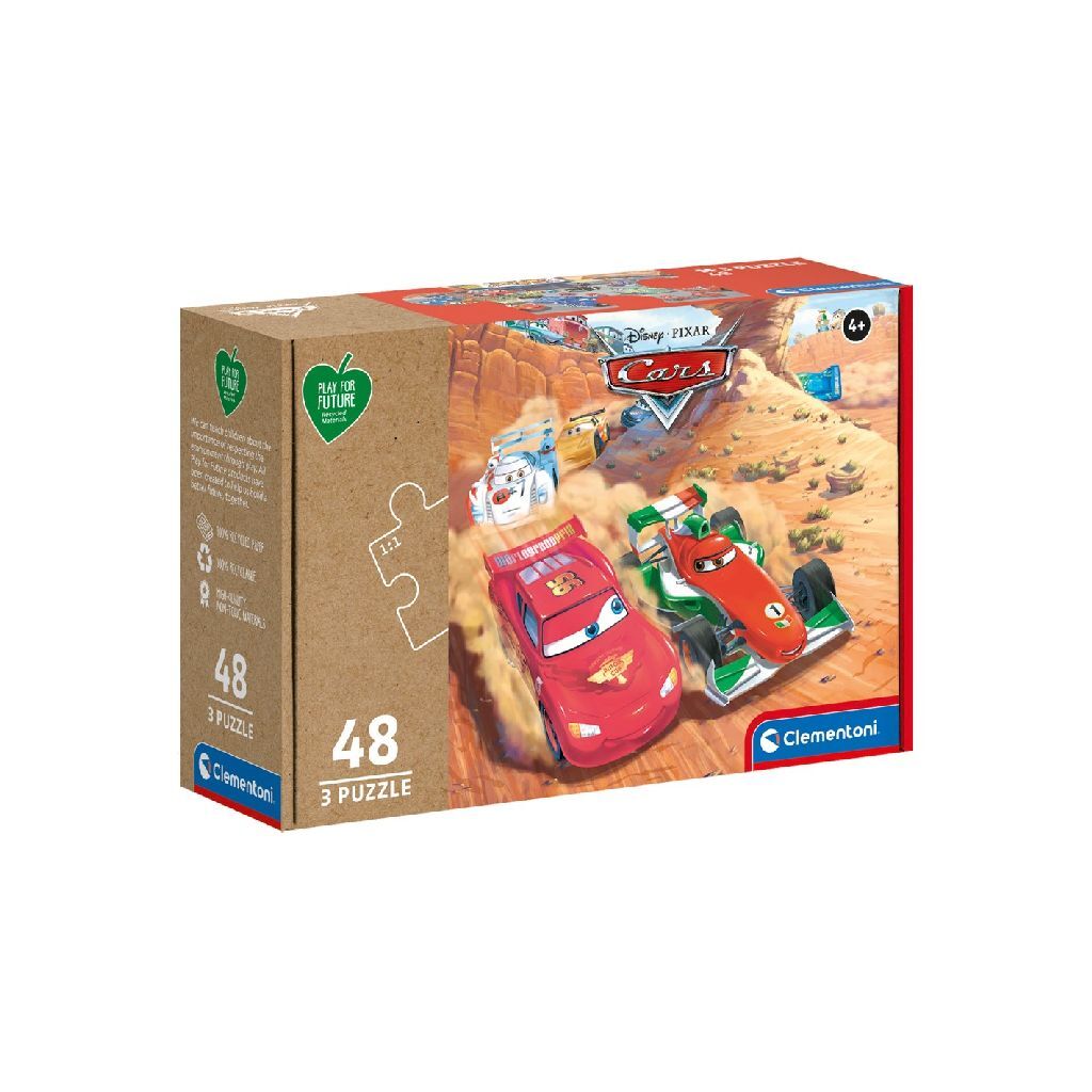 Clementoni Play for Future Puzzle – Autos, 3x48 Teile.