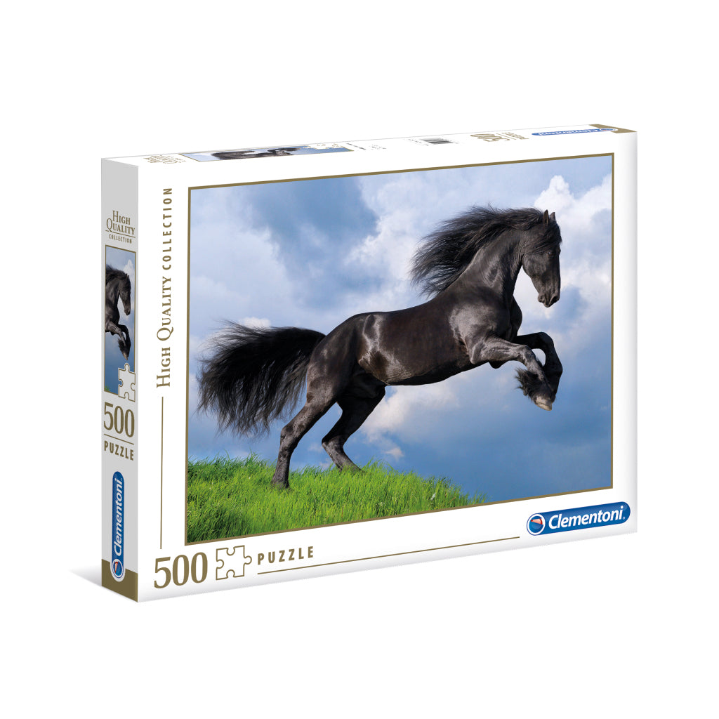 Clementoni hochwertiges Sammelpuzzle Friesenpferd 500 Teile