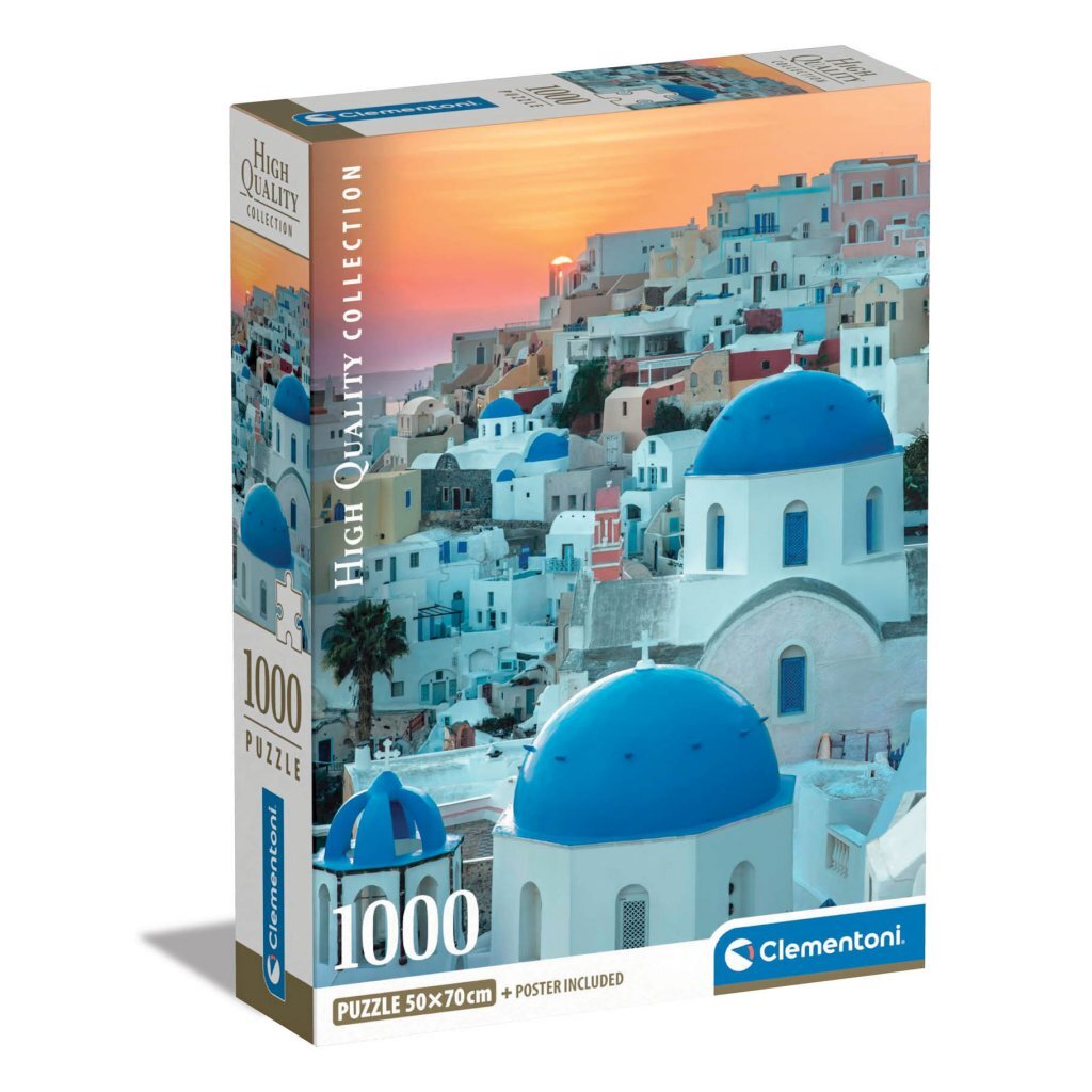 Clementoni hochwertiges Sammelpuzzle + Poster Santorini 1000 Teile