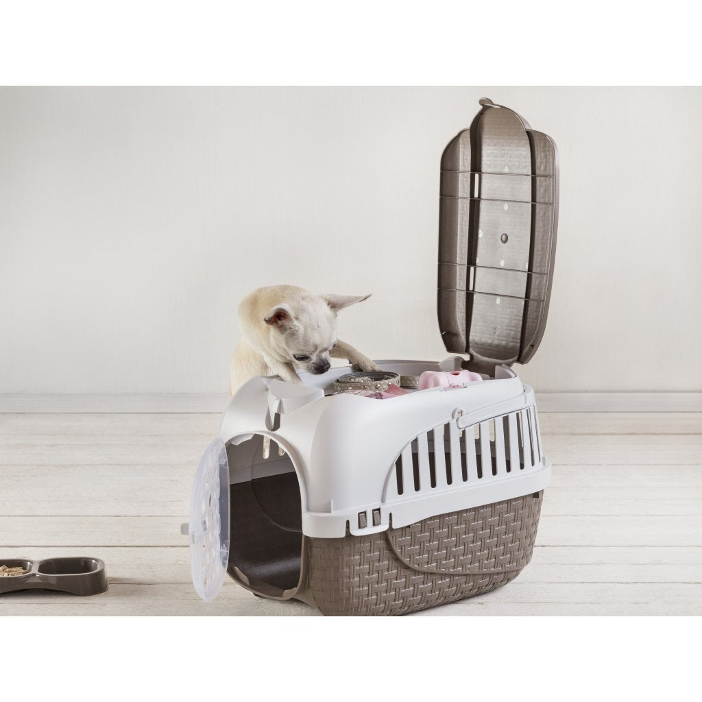 Bama Haustiertransportbox 52x33x34 cm taupeweiß