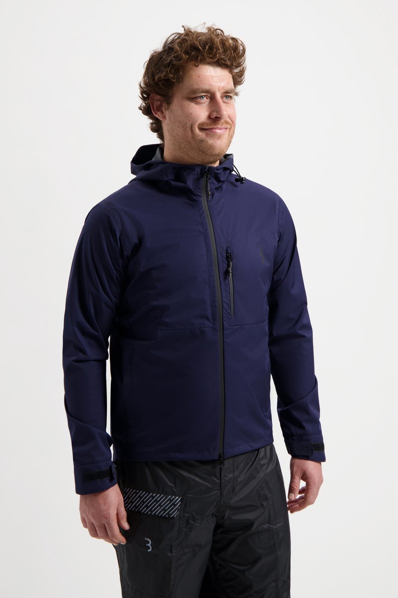 Bbb cycling rainshield explorer regenjas - waterafstotend fietsjack heren dames - commuter fietsjas - donker blauw - maat m - bbw-450