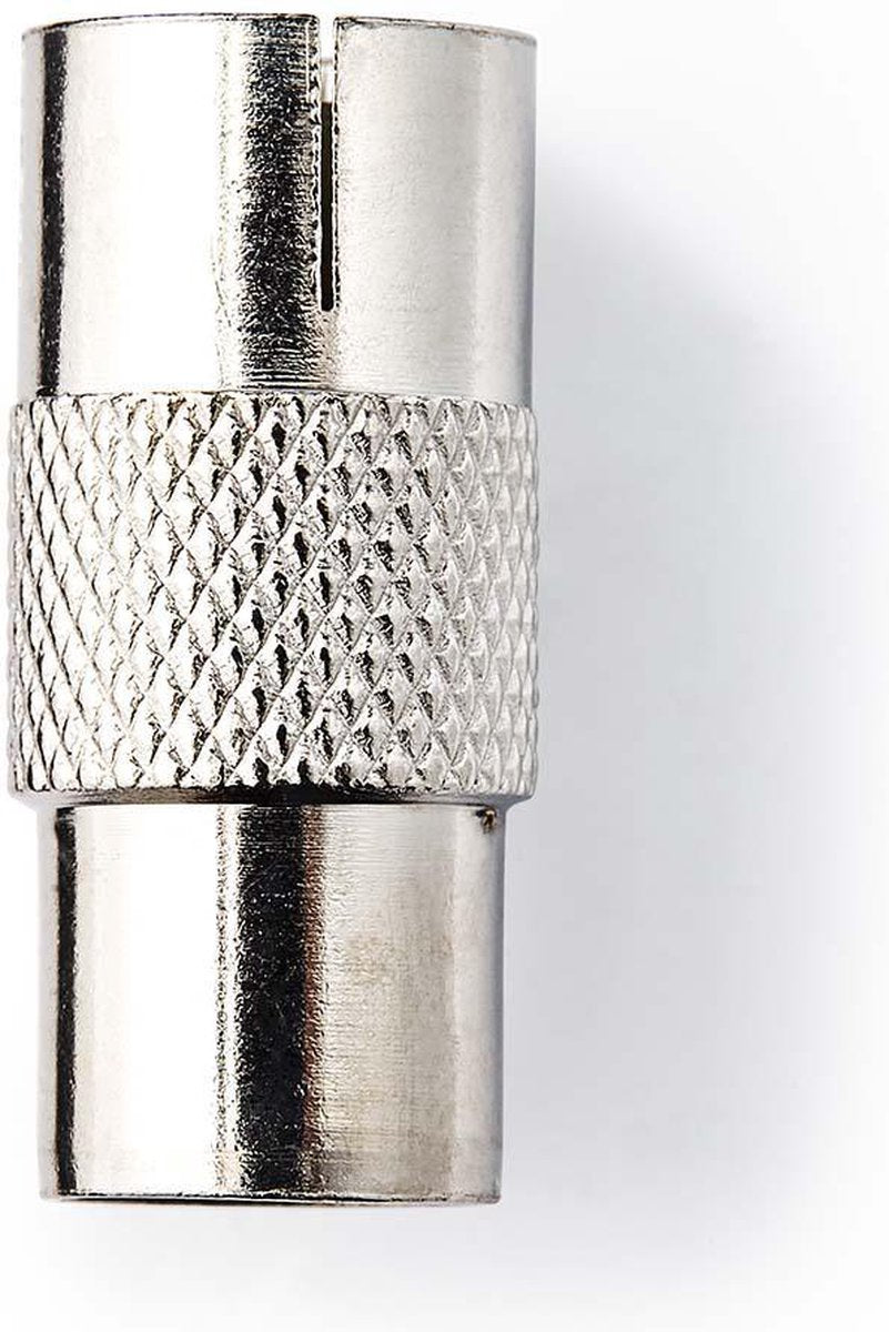 Nedis Satelliten- und Antennenadapter – IEC (Koax)-Stecker – IEC (Koax)-Buchse – vernickelt – 75 Ohm – gerade – Metall – Silber – 1 Stück – Blister