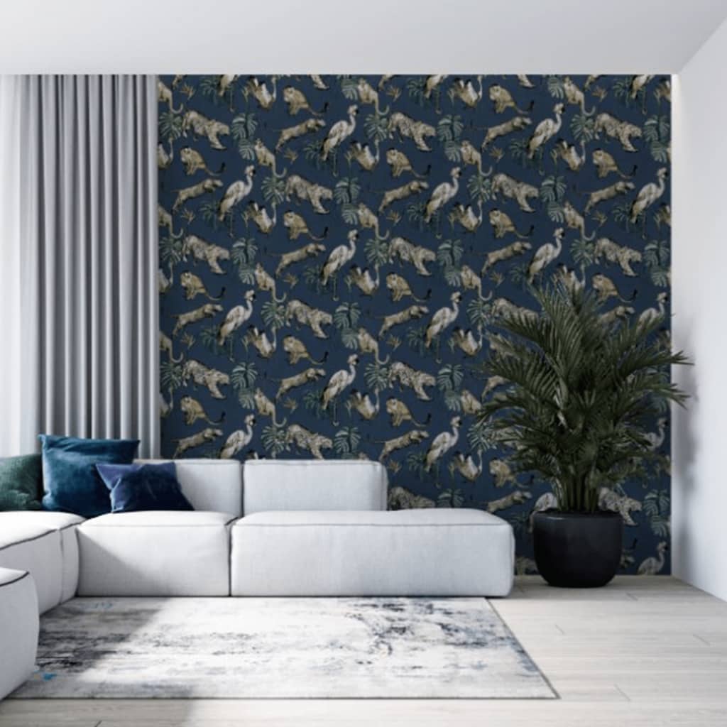 Nordwand Tapete Zero Exotic Tiere blau