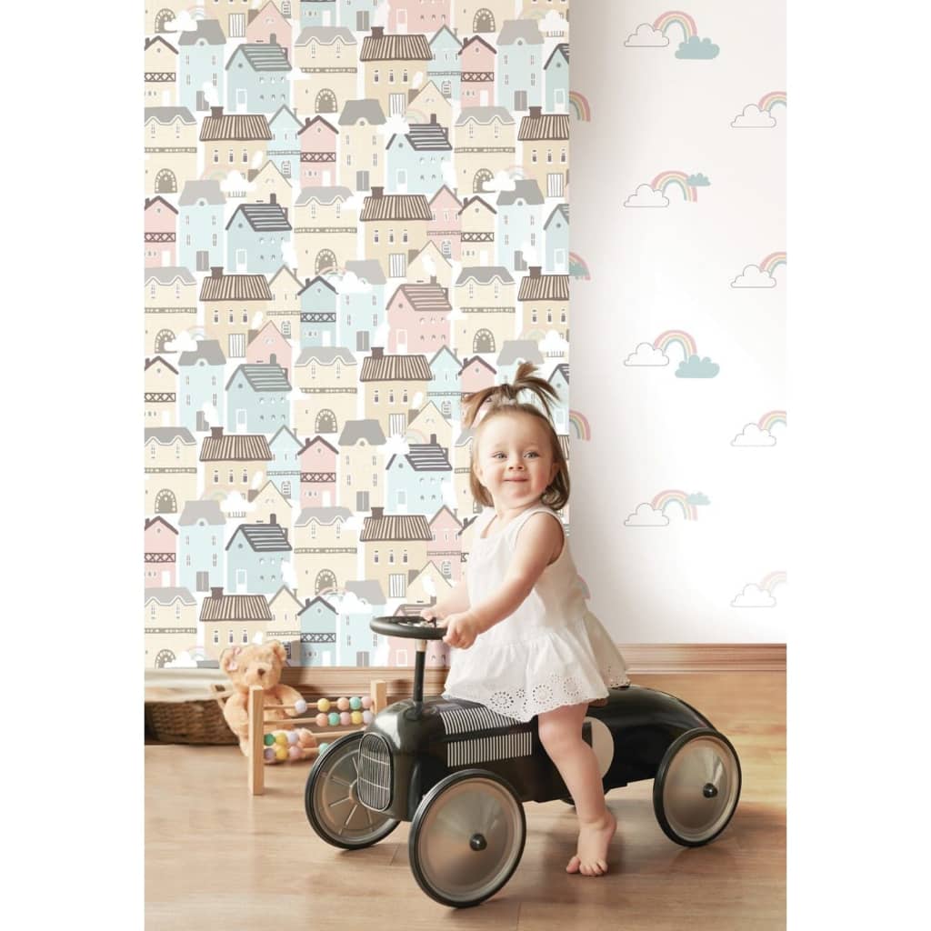 Nordwand Tapete Mondo Babywolken weiß blau Pink