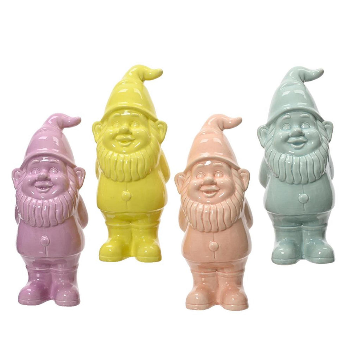 Decoris Zwerg aus Keramik in Pastellfarben, H25 cm