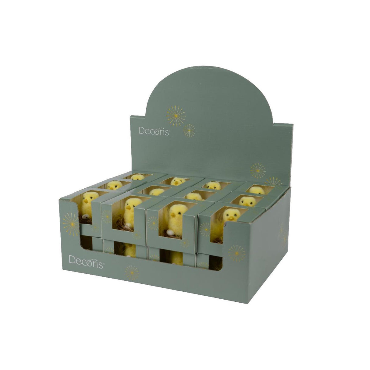 Decoris Huhn auf Nest in Polyesterbox ø7xh7cm