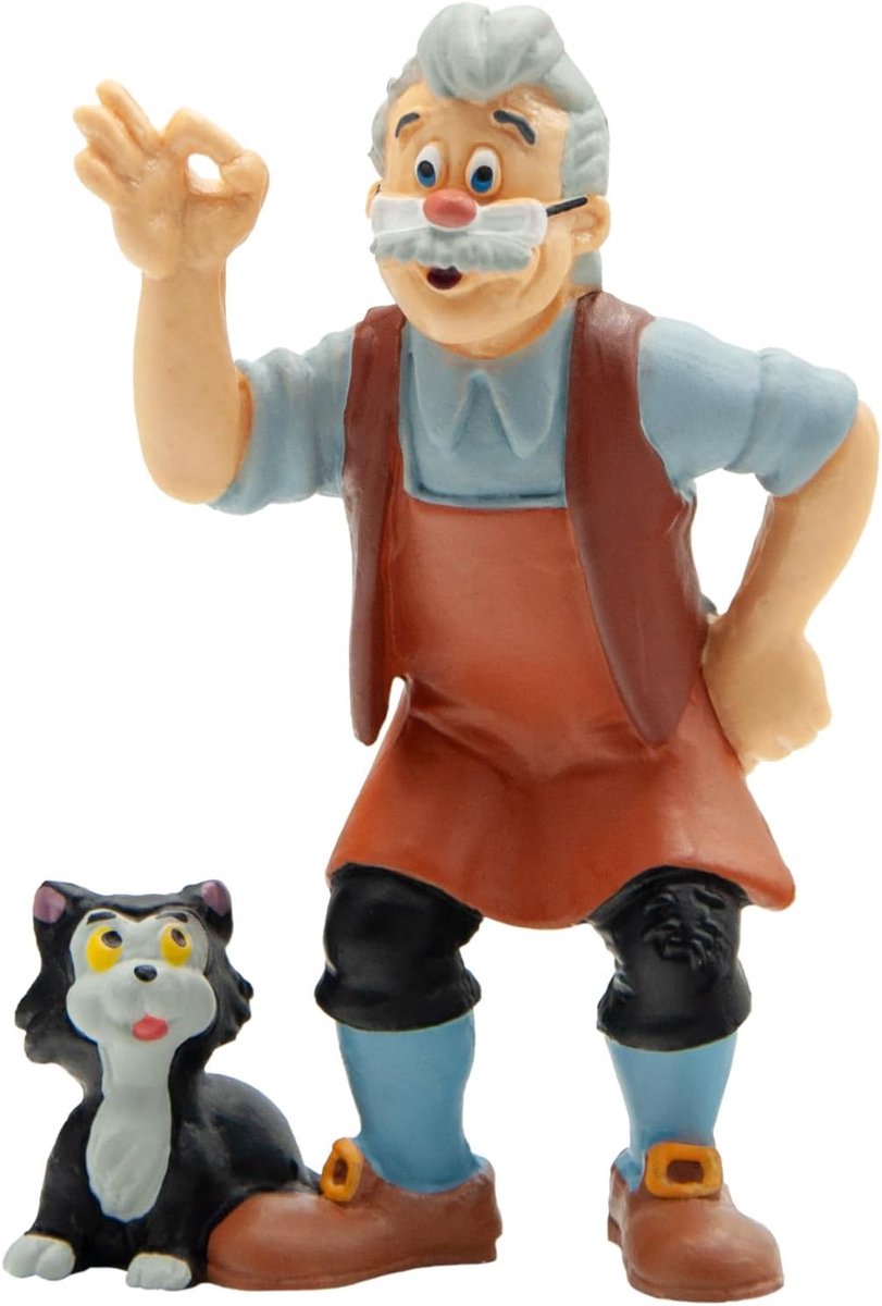Bullyland 12398 – Disney Pinocchio Spielfigur mit Gepetto – lebensechte und detaillierte Gestaltung – ideal als Tortenfigur, Sammlerstück oder kleines Geschenk für Kinder ab 3 Jahren