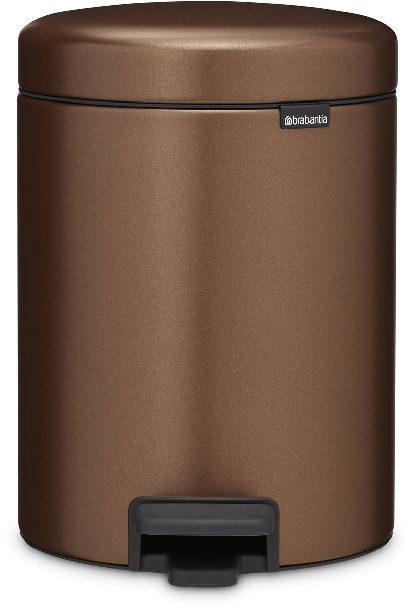 Brabantia Newicon Abfallbehälter – 5 Liter – Badezimmer – warme Bronze