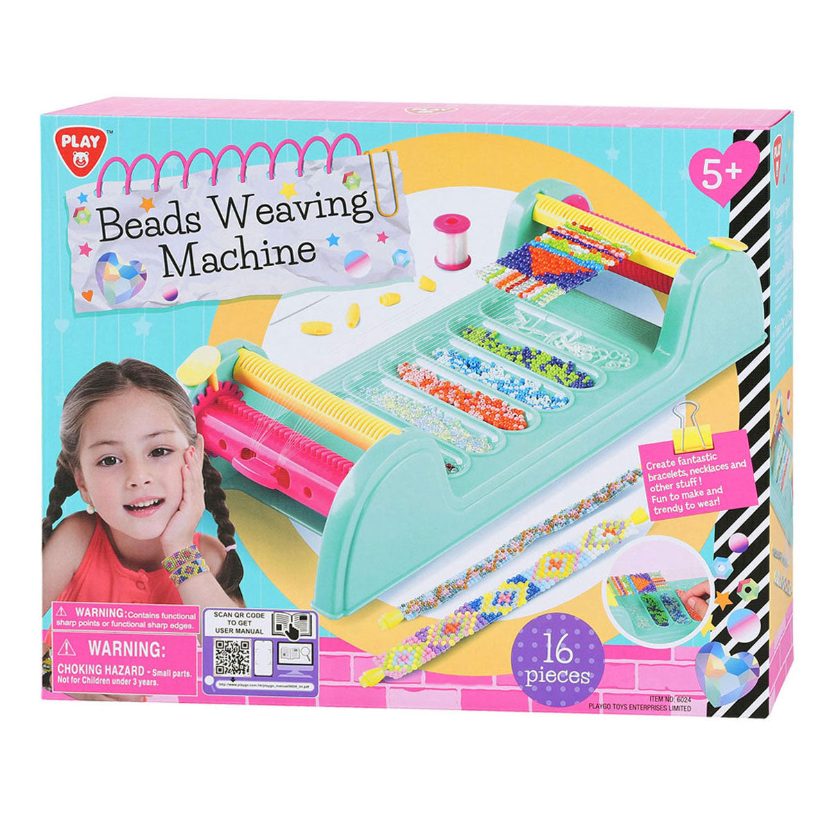 Playgo stellt Ihr eigenes Armband-Webmaschinen-Set her – 16-tlg.